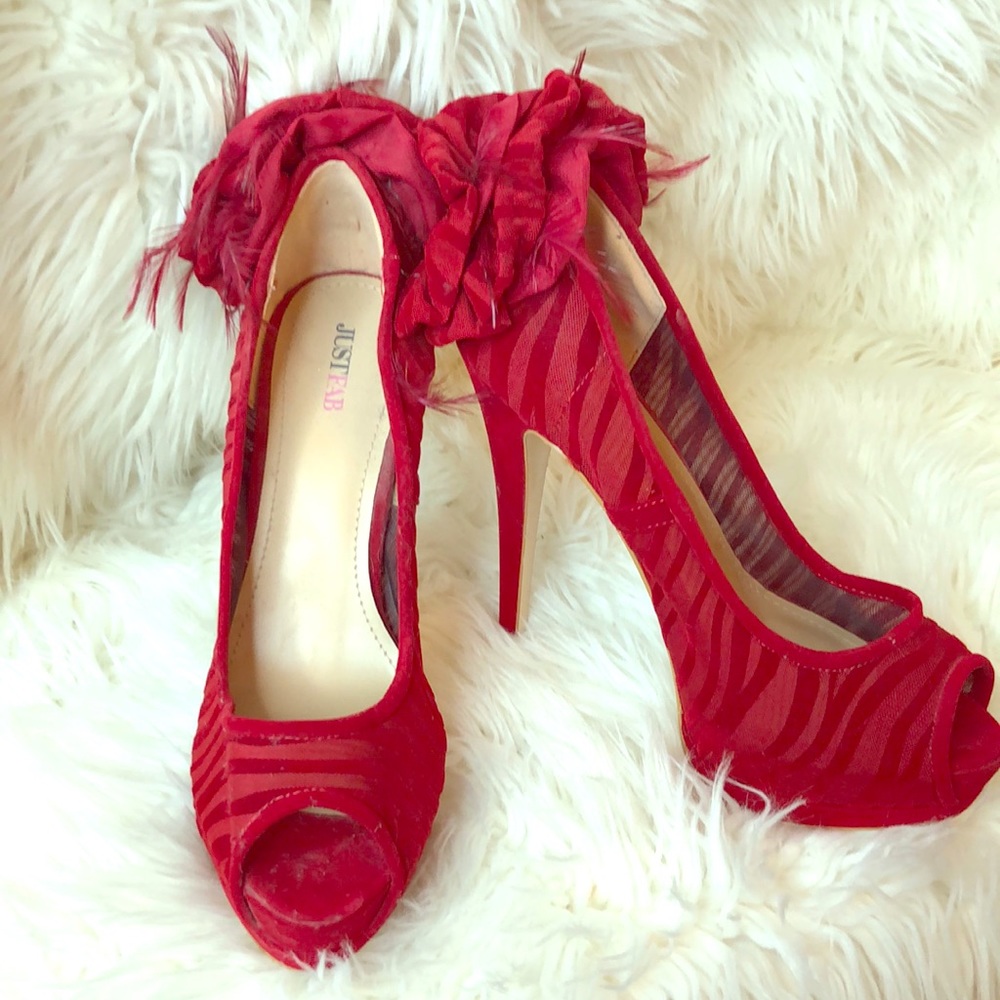 Red Zebra Platform Pump by JustFab